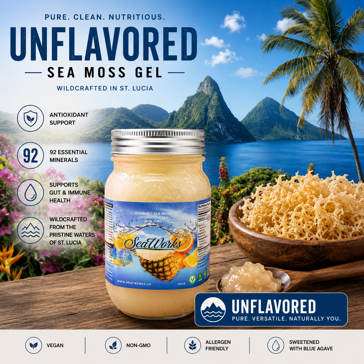 Sea It Works Sea Moss Gel Unflavored 16oz