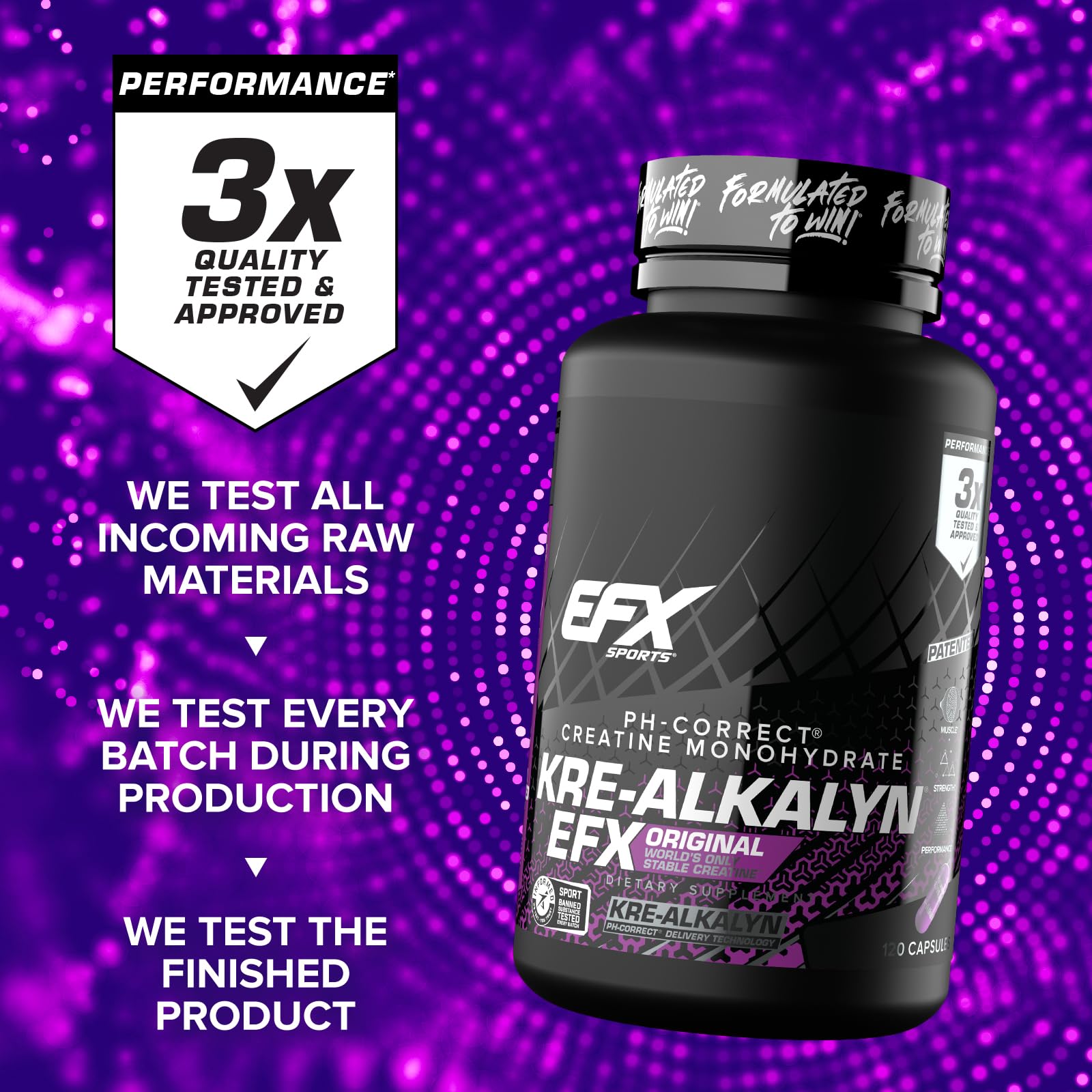 EFX Sports Kre-Alkalyn | Ph-Correct Creatine Monohydrate 120 capsules